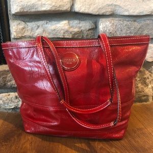 Coach, red leather.